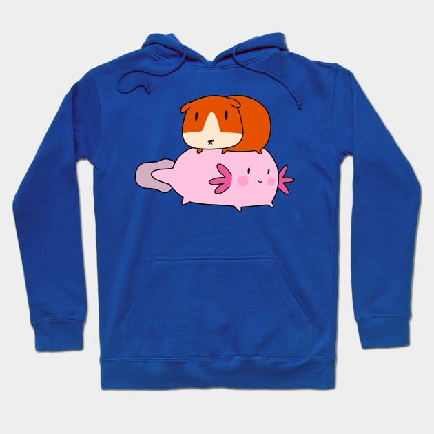 Axolotl and Guinea Pig Hoodie by saradaboru